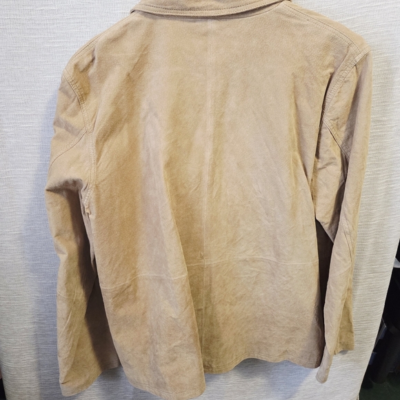 dialogue 12 vintage leather suede embroidered boho shirt jacket - Picture 6 of 9